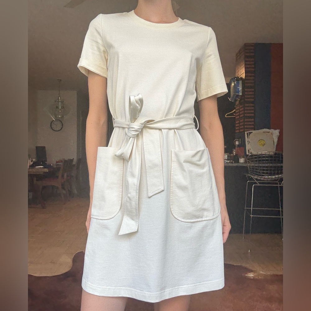 Tory Burch Cream Midi Dress with Belt